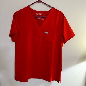 Figs Awesome red Fionlite Catarina scrub top